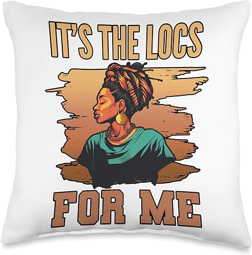Locs Afro Dreadlocks Love Natural Beauty Hair It's the Locs for Me Afro Hair - Almohada negra americana africana, 16 x 16 pulgadas, multicolor