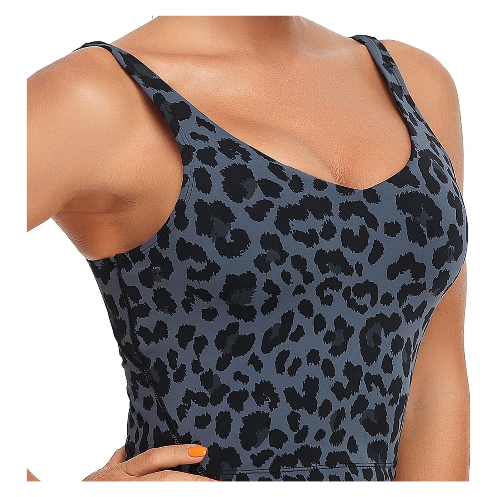 Reggiseno Sportivo Reggiseno Sportivo Imbottito con Stampa Leopardata da Donna, Traspirante E Confortevole for Yoga Fitness Donna(Leopard-Blue,Large)