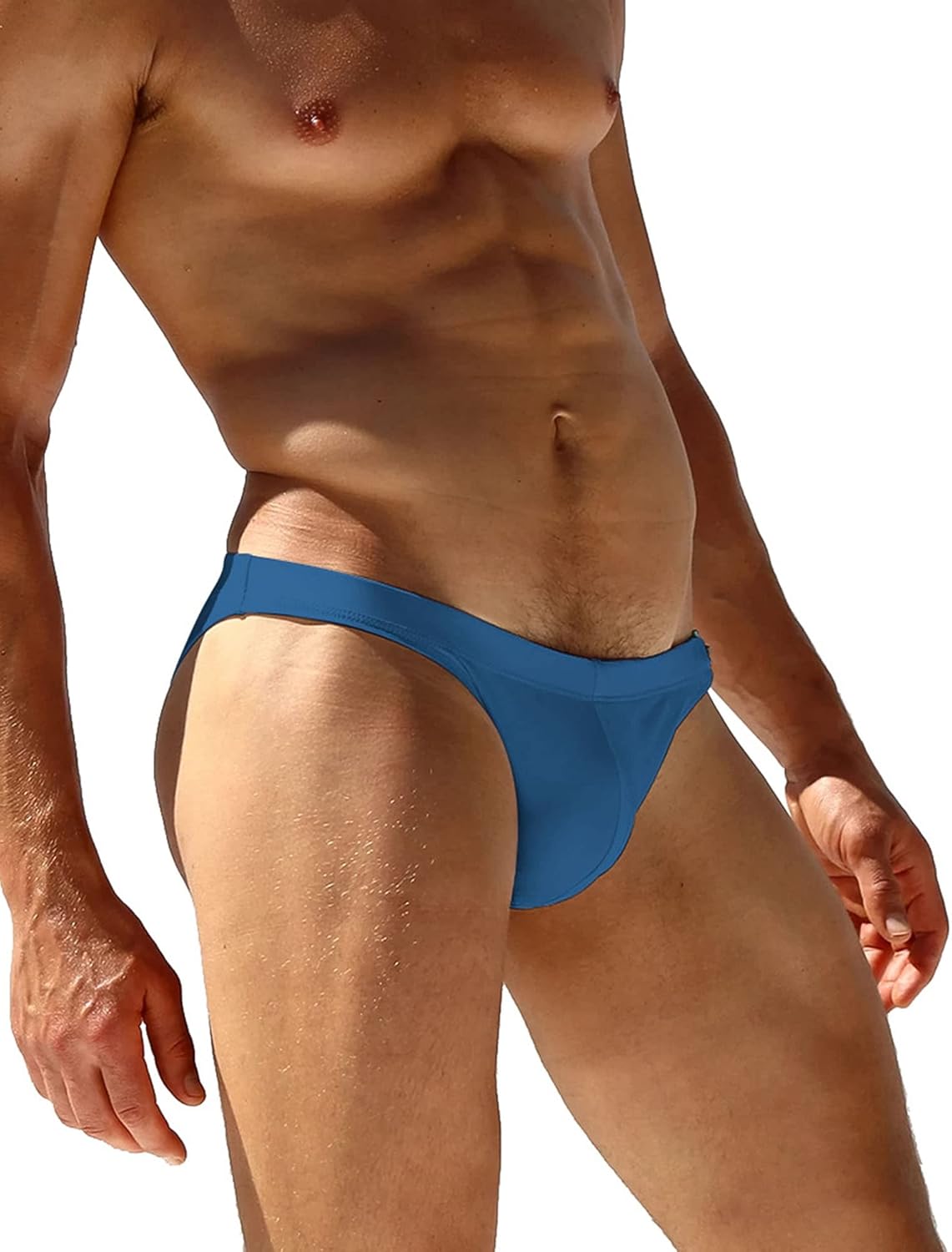 AIEOE Men’s Swim Briefs Low Rise Quick Dry Swimsuit Athletic Training Swimwear Hook and Eye - Image 5