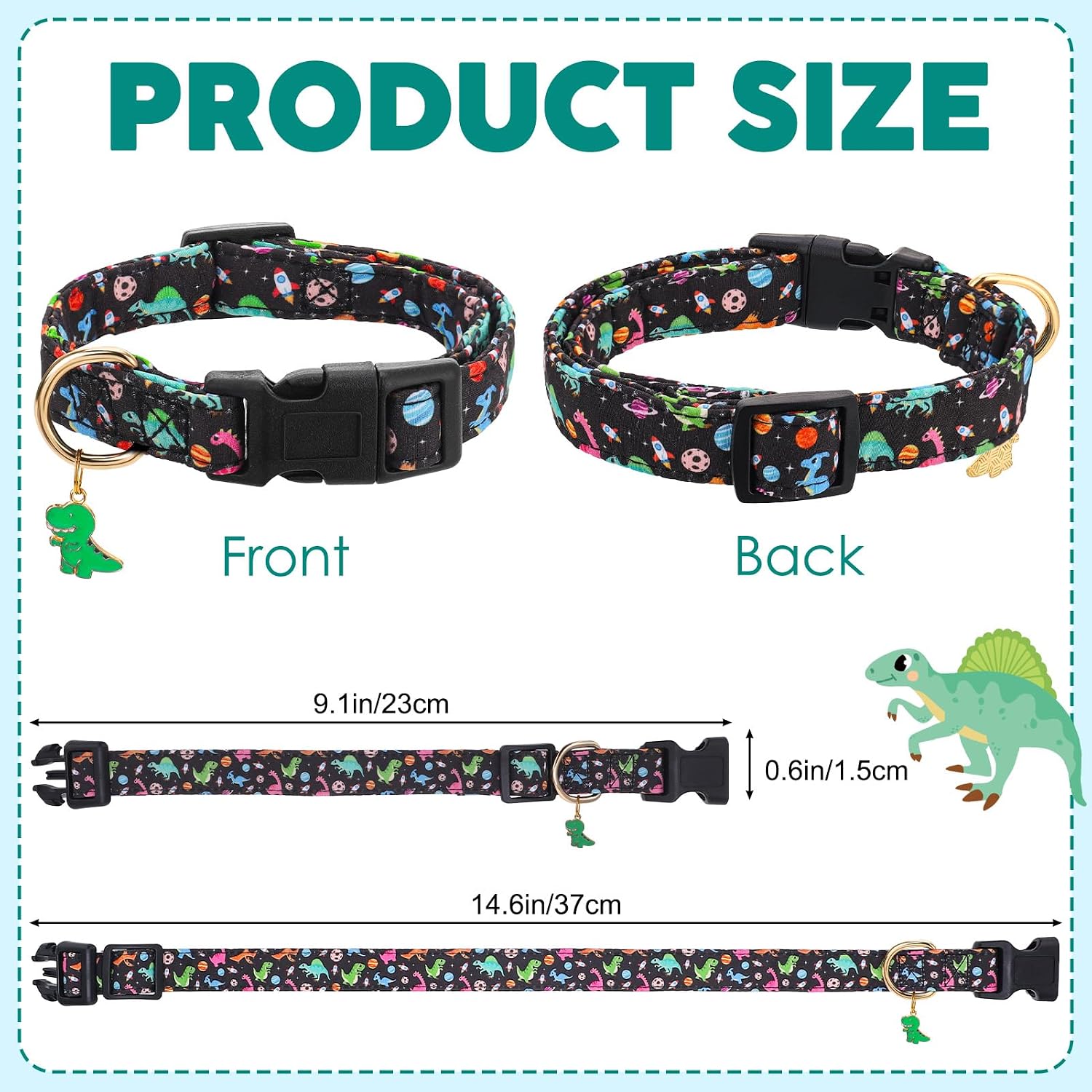 2 Pack Dog Collars for Small Dogs Boy Dog Collars for Male Dogs image 2