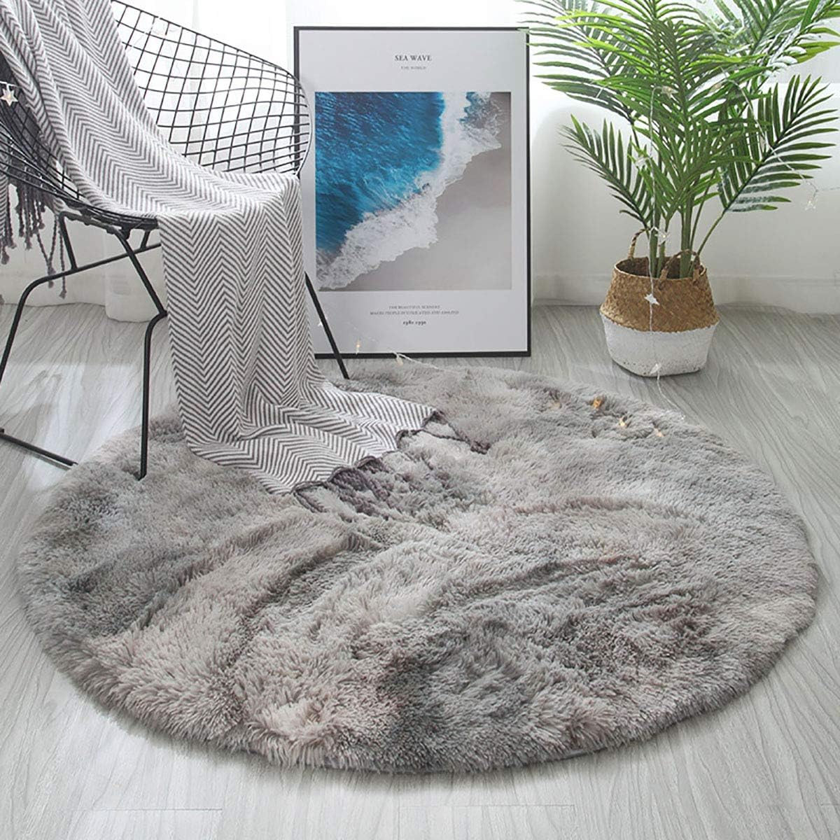 Leesentec Gebied tapijten zachte slaapkamer tapijten anti-slip pluizige woonkamer tapijt Shaggy vloermatten groot voor slaapkamer (zwart/grijs, 160 * 230 cm