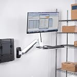 VIVO Moniteur unique et contrebalanceur de clavier Mont mural en position assise, poste de travail de transition permanent ergonomique STAND-SIT1W