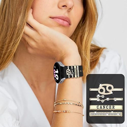 Miniatura 7 de YeeCASE Correa para Samsung Galaxy Watch Ultra y 7, 6, 5 y 4 con dijes de constelaciones, correa de silicona con dijes, accesorios para reloj 765