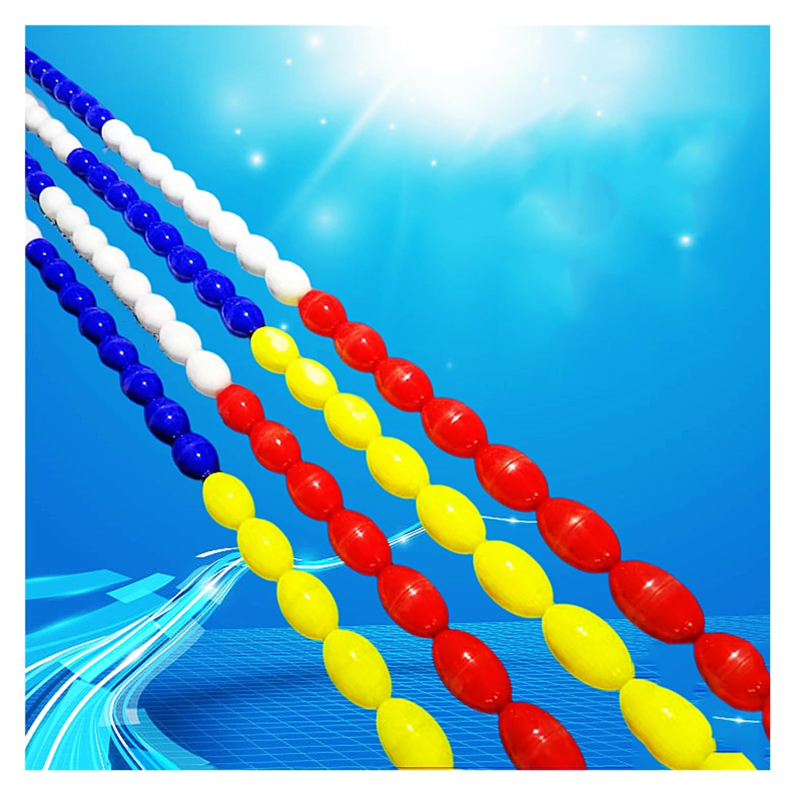 GJMSSMY Safety Rope with Buoys for Pools - 30ft Floating Cordon Safety Divider for Inground Pools & Competitions - Durable Steel Wire for Enhanced Pool Safety