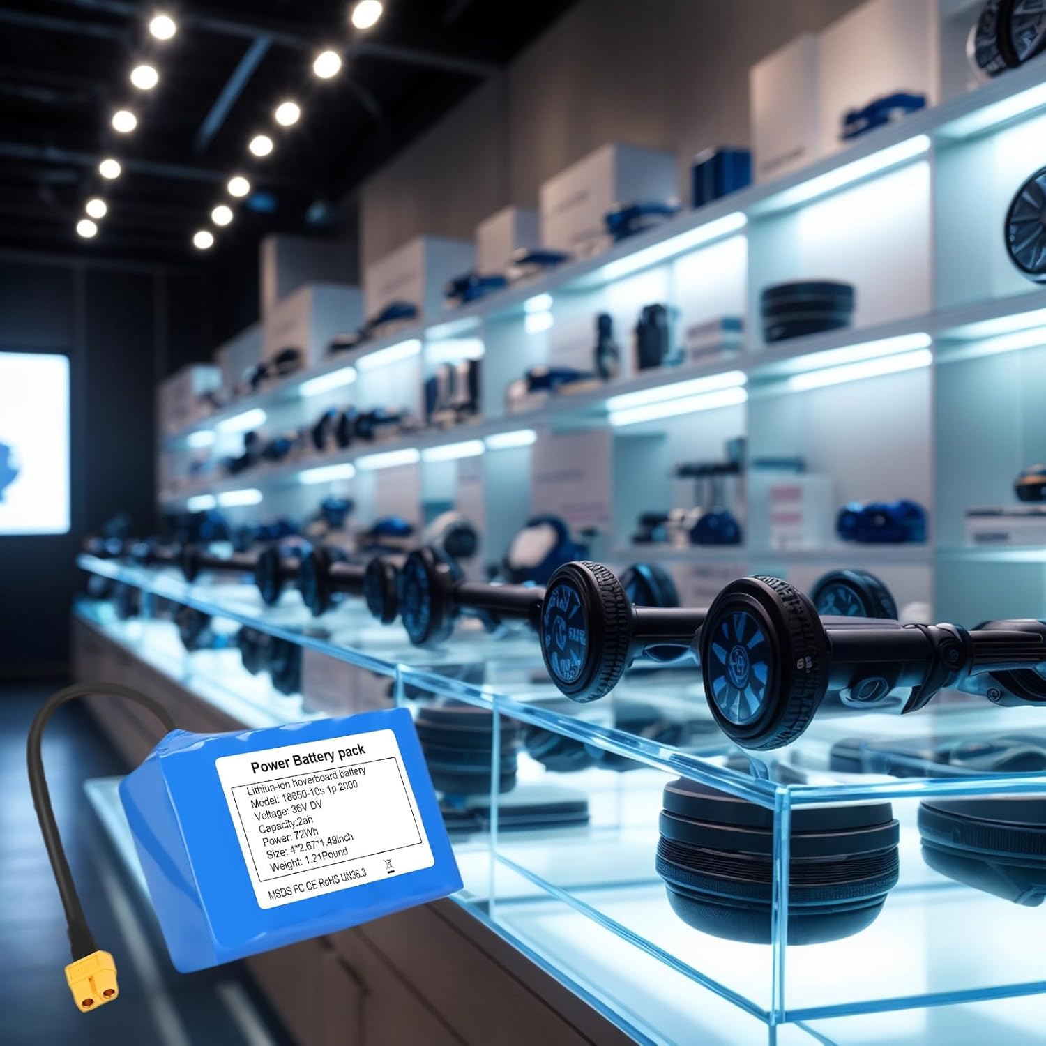 36V 72Wh Hoverboard 10s1p 2000mAh replacement battery, 4 "L X2.67 W X1.49 h 6 71BnoqASguL. AC SL1500