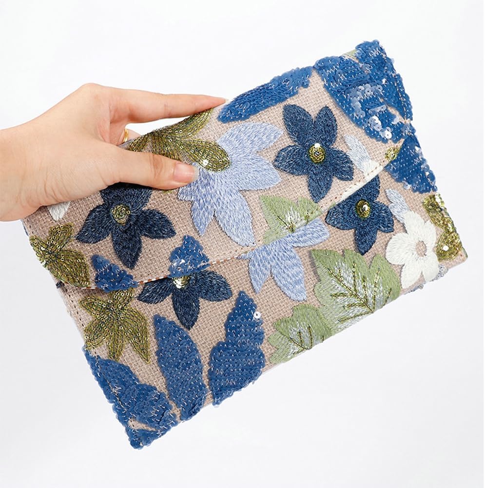 Floral Embroidery Sequin Evening Clutch Bags Women Evening Clutch Bag Cute Evening Handbag for Prom Party Wedding 2025 - Image 2