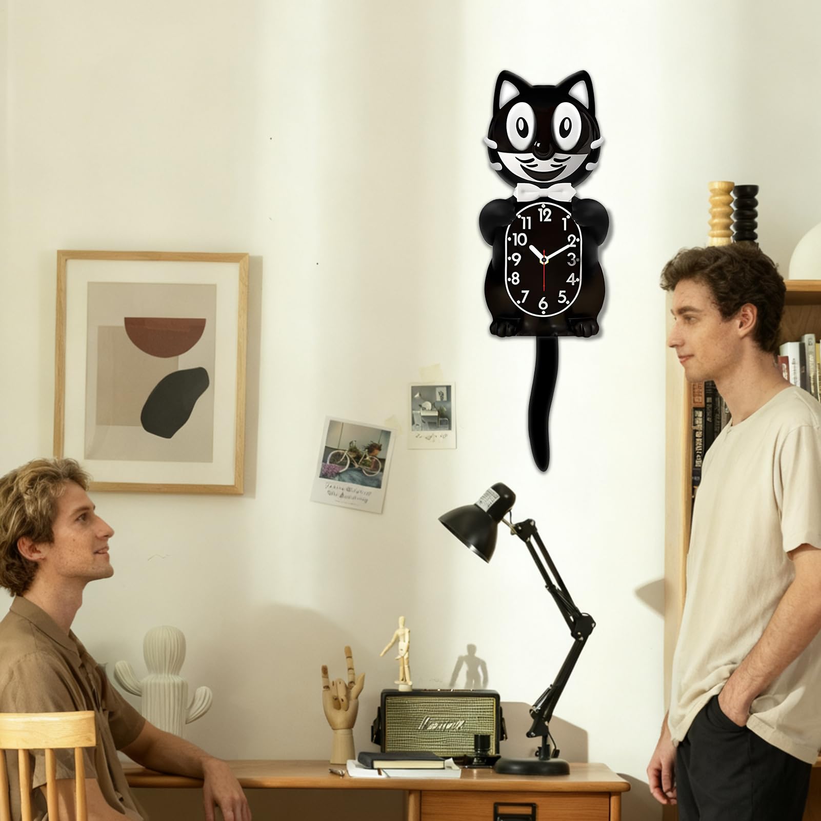 Amazon.co.jp: 猫壁掛け時計 ヴィンンテージ ユーモア 静音 イン
