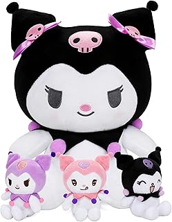 Teluhui 13 Inch Kurom Anime Plush, Kawaii Mommy with 3 Baby Lovely Cartoon Doll Soft Stuffed Animals Plush Cute Pillow Gif...