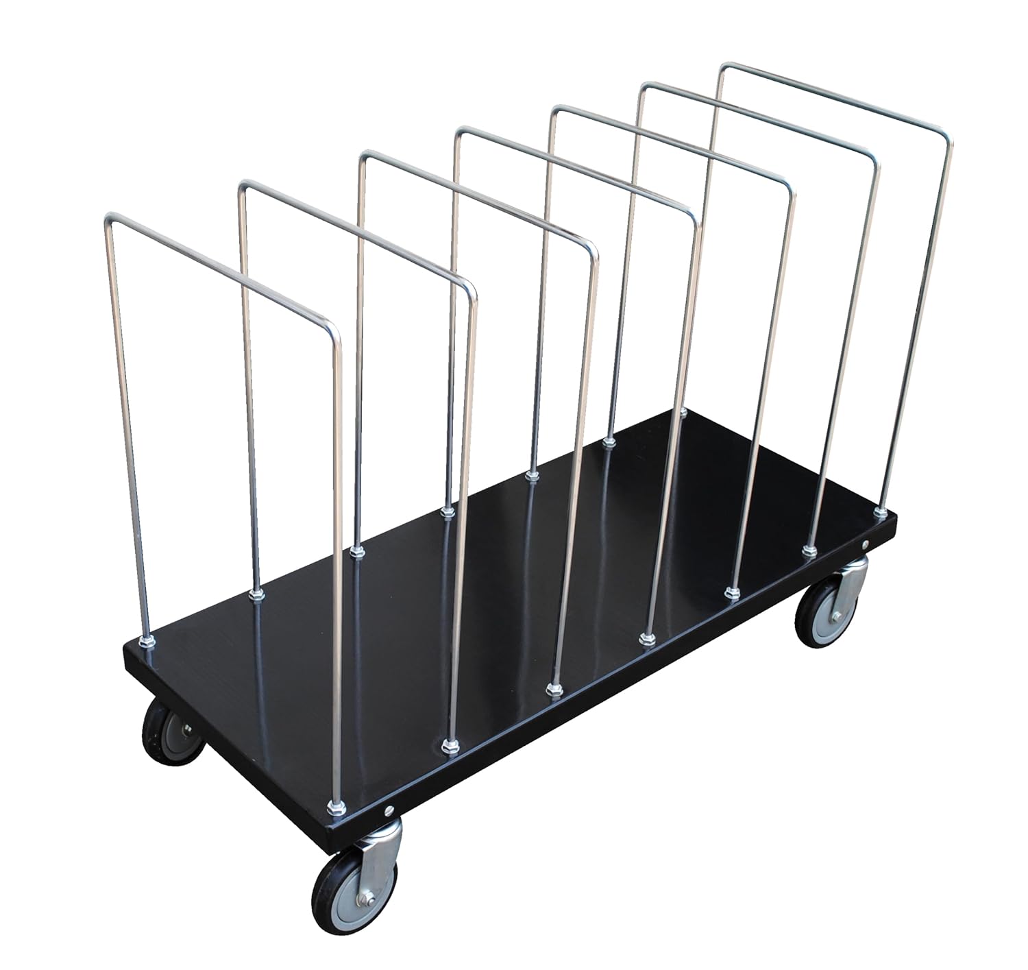 Vestil CTPT-1844-CK Steel Portable Carton Cart with Dividers 44 in. x 18 in. x 30 in. 400 Lb. Capacity Black