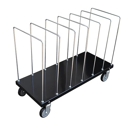 Vestil CTPT-1844-CK Carro de cartón portátil de acero con divisores 44 pulgadas x 18 pulgadas x 30 pulgadas. 400 libras Capacidad Negro