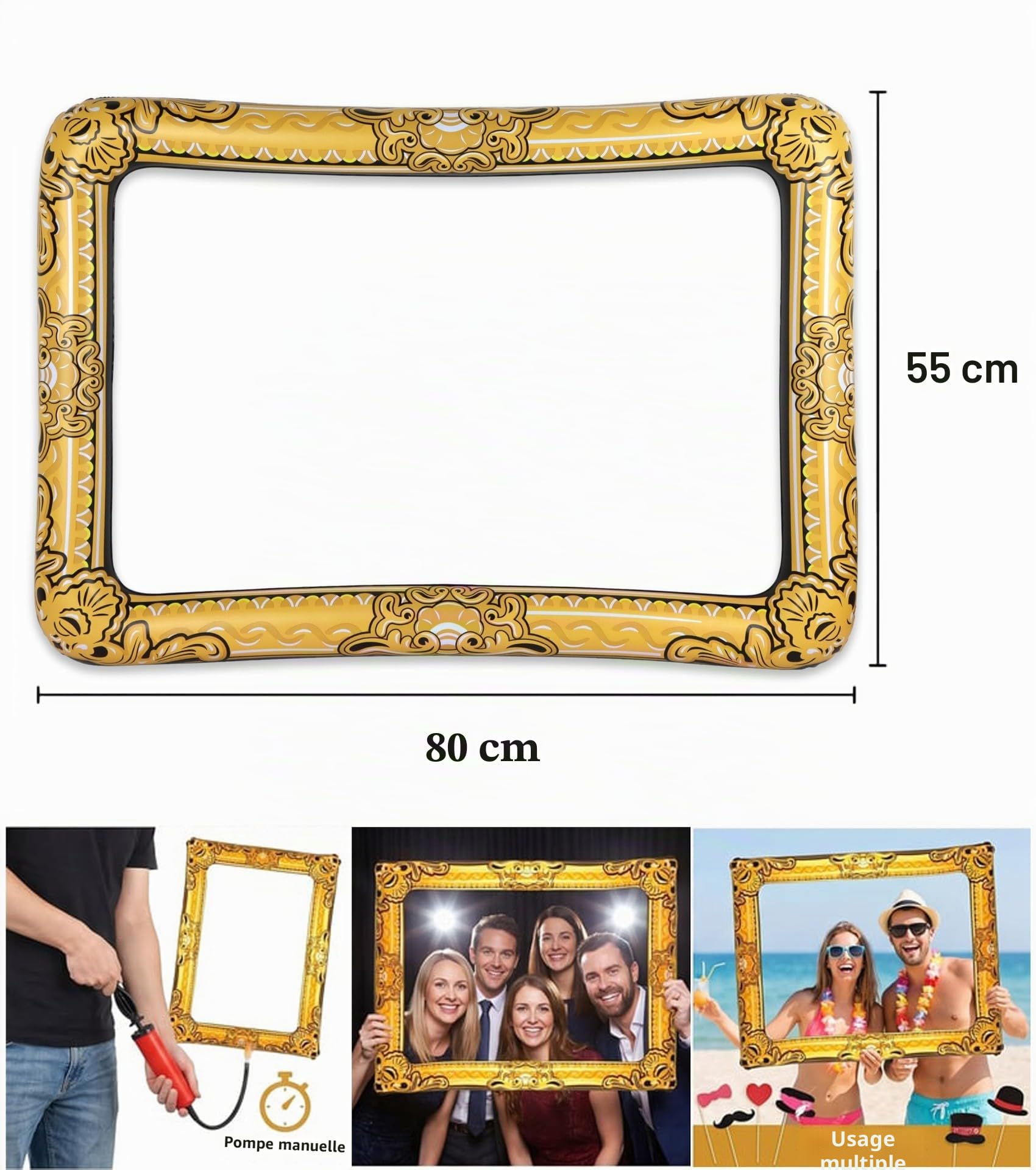 Cadre photo gonflable Henbrandt Noir 60 cm x 80 cm