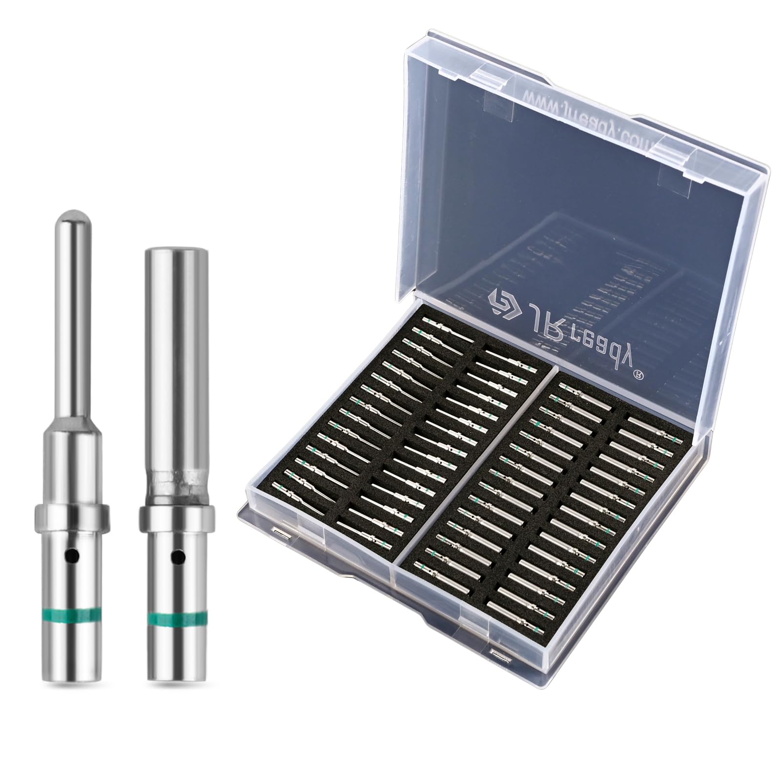 JRready ST6258 Kit di Contatti Deutsch 16# Pin Solidi Deutsch Maschio Femmina Calibro del Filo 14-20AWG Pin Terminali Deutsch per Connettori Serie HD30 HDP20 DRC HD10 DT Connettori DRB 60 Pezzi