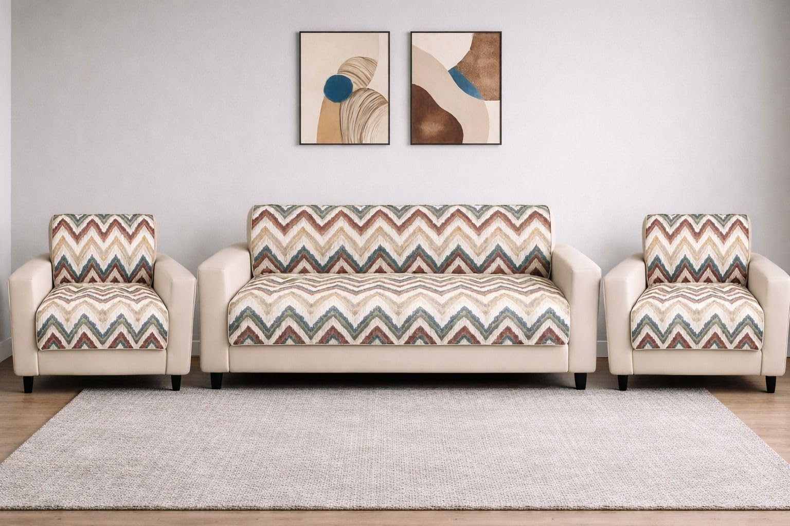 Stylish, Durable & Easy Fit SlipcoversMSC Velvet 3+1+1 Seater Sofa Abstract Cover (Pack of 10 Multicolor) Soft, Washable & Anti-Slip Furniture Protector_88-picture-15