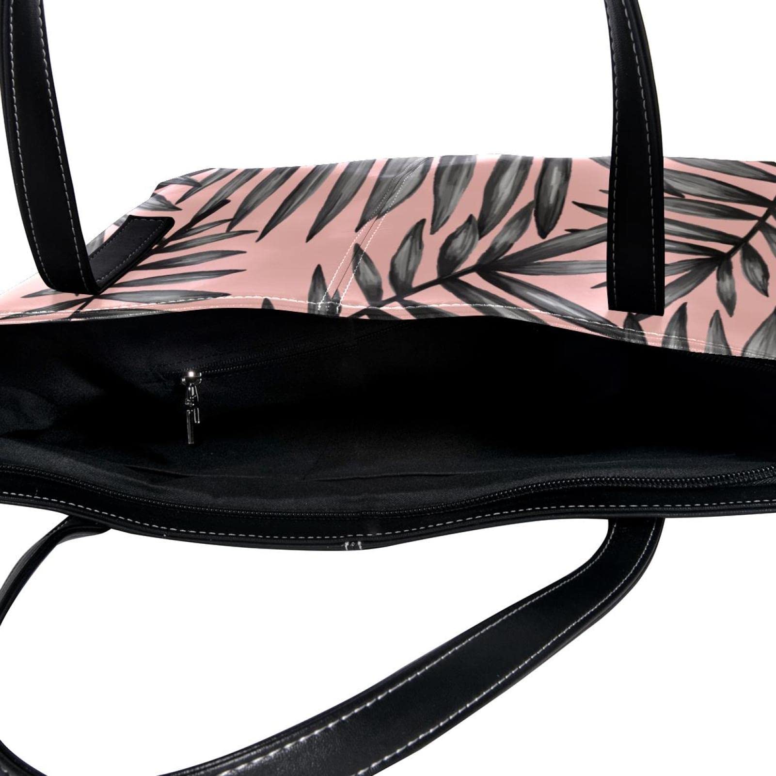 Bolso de mano con diseño de hojas tropicales, color rosa, estilo retro, Varios colores