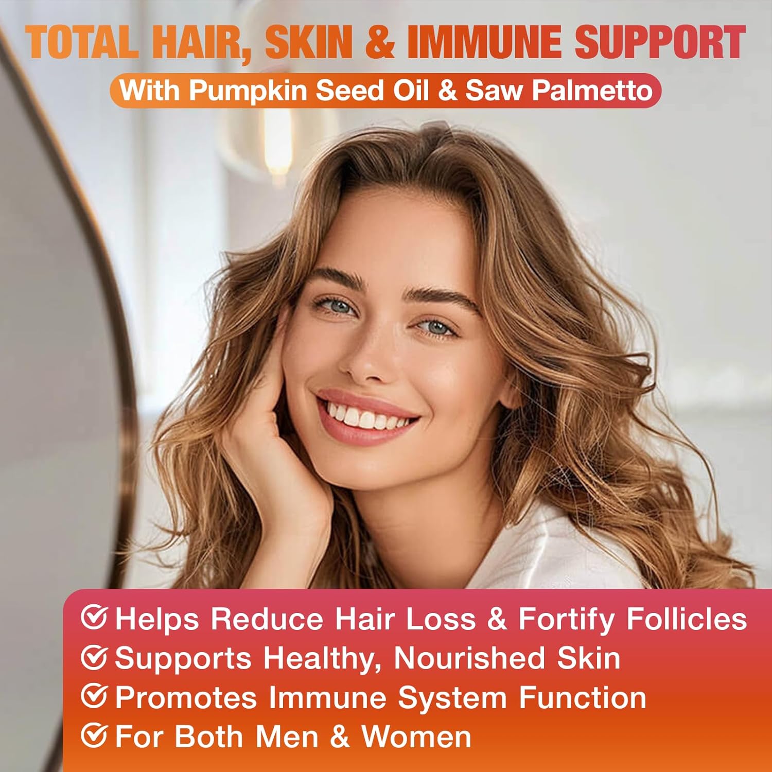 Pumpkin Seed Oil Gummies, Pumpkin Seed Oil Supplement with Saw Palmetto for Hair Growth, Youthful Skin & Prostate Health, Non-GMO, Gluten Free, Vegan, Sugar Free, Raspberry Flavor, 60 Count - Image 6