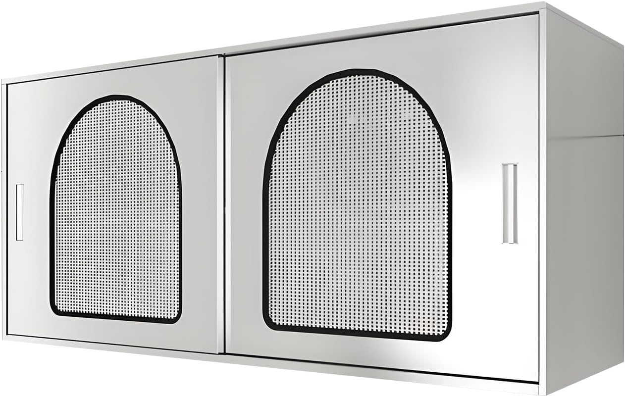 Kitchen Storage Cabinet Thickened Stainless Steel Cabinets with Adjustable Shelves Bathroom Storage Cabinet Suitable for Kitchens Balconies and Bathrooms(120 * 35 * 60cm)