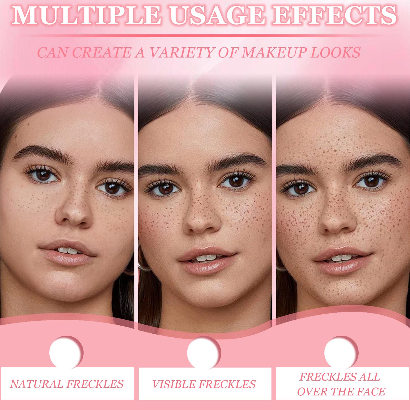 Timbro per Lentiggini Finte Waterproof,Timbro per Lentiggini a Cinque Punti,Freckle Maker, Simulazione Naturale per Trucco a Lunga Durata,Facile da Colorare,Impermeabile (Marrone chiaro)