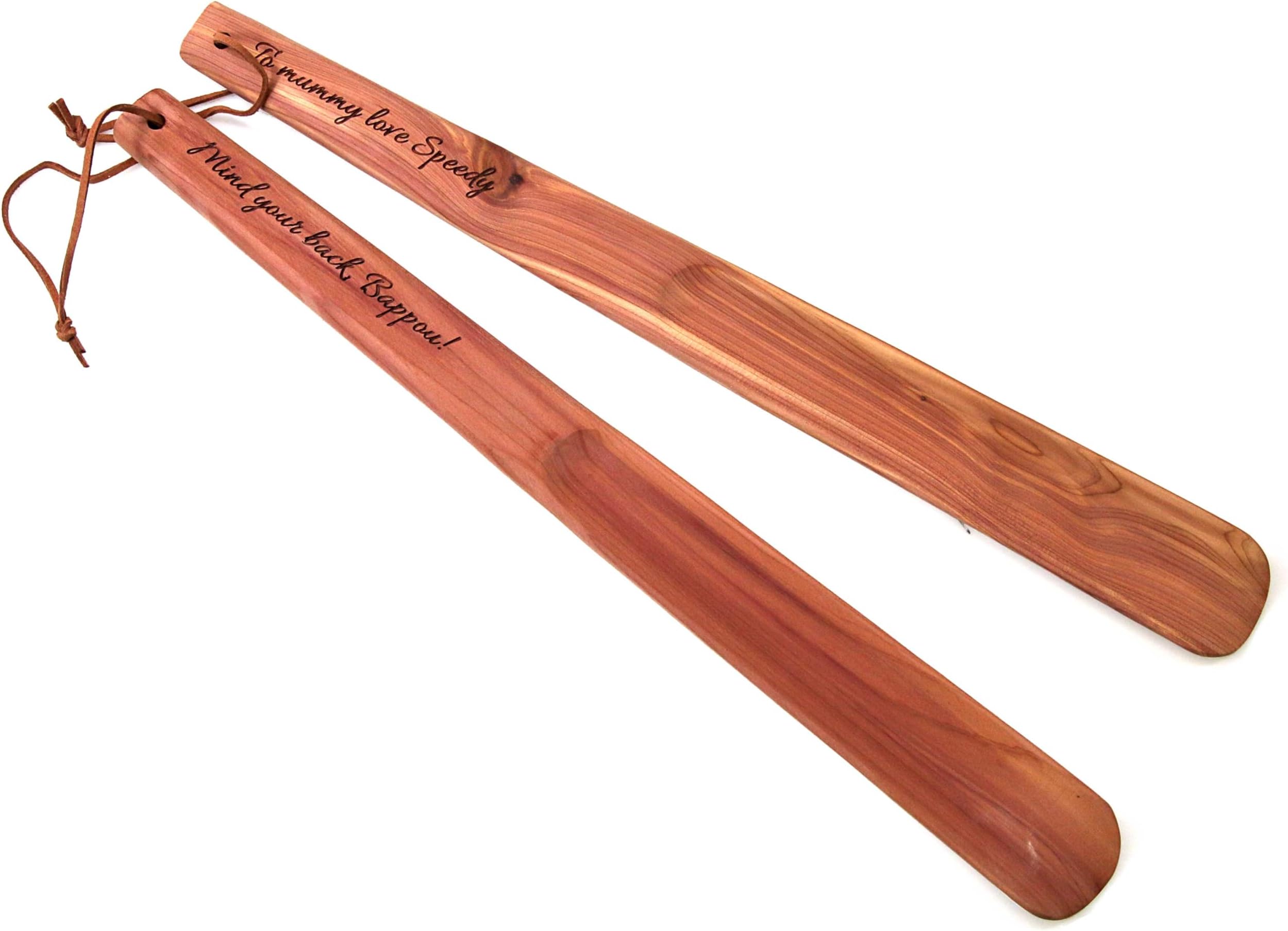 Personalised 40cm Long Cedar Wood Shoe Horn 40cm Handmade