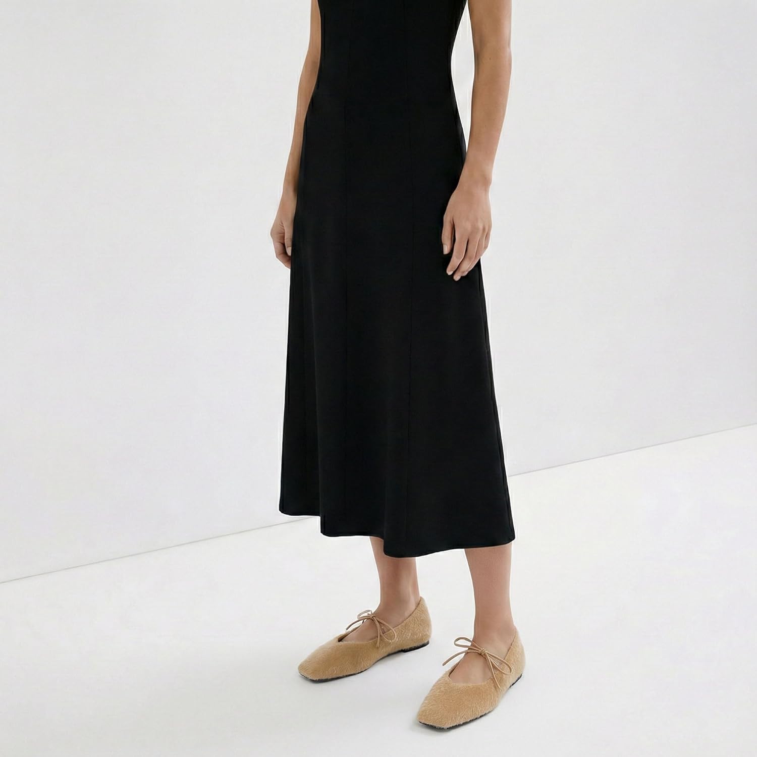 Lace Up Square Toe Ballet Flats for Women Cute Bow Slip On Mary Jane Flats Casual Ballerina Shoes - Image 2