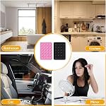 2pcs Silicone Suction Cup Support de téléphone, Double Sided Support d'aspiration de téléphone Dos du téléphone Sticky Grip Boîtier de téléphone à aspiration polyvalente pour les selfies de voiture miroir de douche (noir, rose) (style 1)