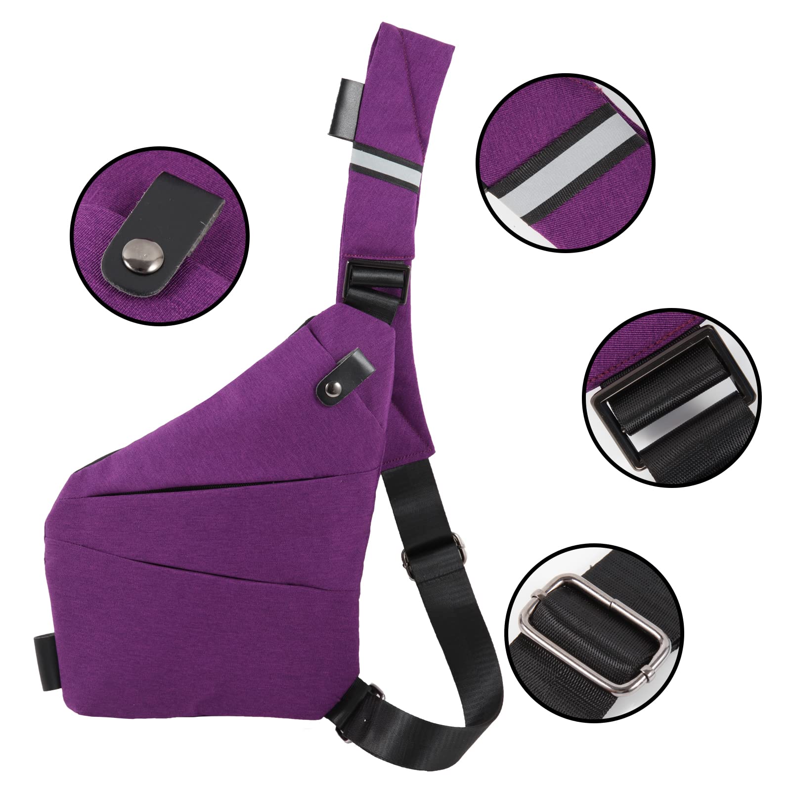 Ovecat Sling Bag Crossbody Spalla Petto Zaino antifurto a ghigliottina, per Uomo Donna