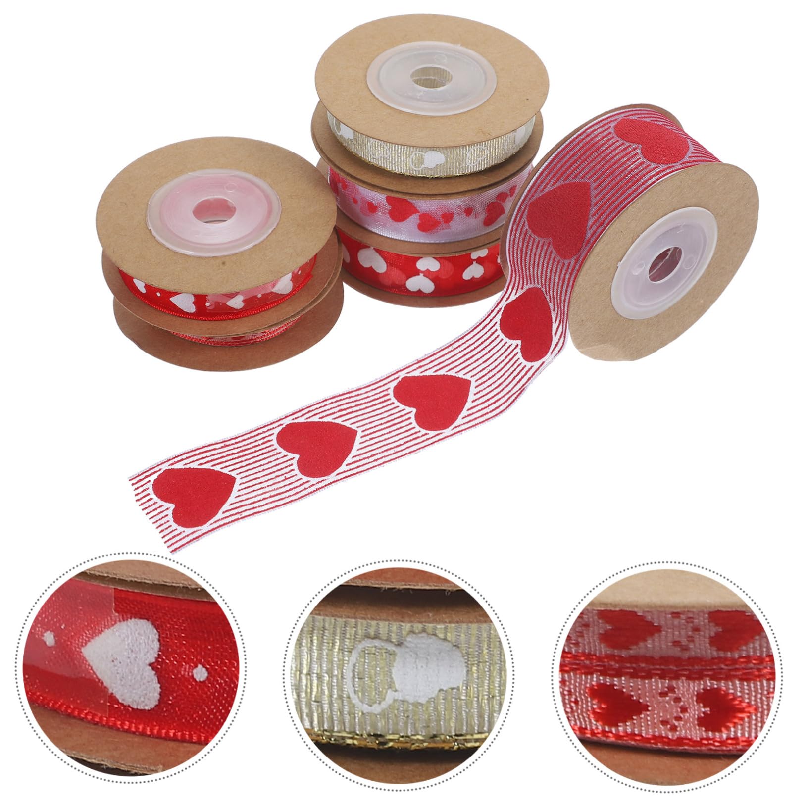 24rollen Herzmuster Geschenkband Für Valentinstag Und Hochzeiten Dekorative Ribbons Für Kreative Bastelprojekte