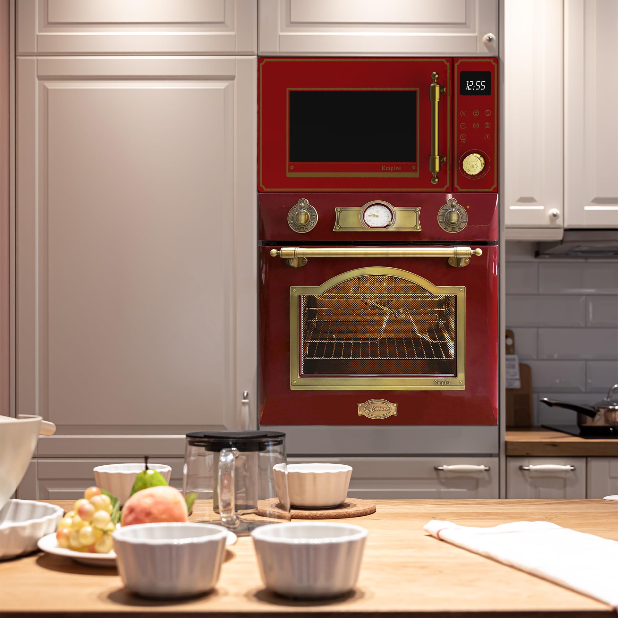 Kaiser Empire M 2530 RotEm Four à micro-ondes rétro 25 l avec grill à air chaud 25 fonctions