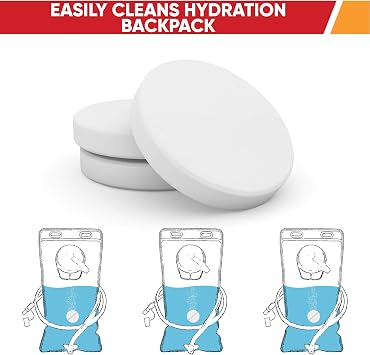 CleanHike Hydration Backpack Cleaning Tablets - (90 Tablets) Great for Reservoir Pack or Hydration Bladder, Individually Packed, Quickly Removes Stubborn Stains & Odors (3)