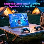 WUAWE Portable Monitor 14" Kickstand Portable Monitor for Laptop, Ultra Slim Built-in 180° Adjustable Stand, Second Screen for Laptop, Desktop, Tablet, Phone, Xbox, PS4/PS5, GEEKOM.
