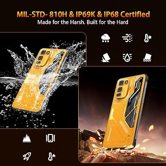 Blackview Fort 5 Slim Rugged Smartphone, 108MP Camera, | 10.7mm 248g | IP68/IP69K & MIL-STD-810H | 36GB RAM, 256GB + 2TB | 120Hz 6.78 | 5000mAh | 4G