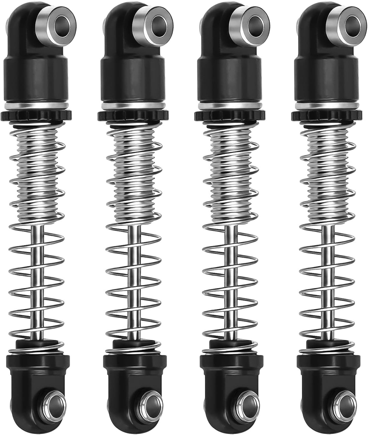 25mm Aluminum RC Shock Absorber Set, 4PCS CNC Threaded Suspension Upgrade, Replacement for 1/30 Axial SCX30 Crawler Car Ford Bronco, Jeep Wrangler, Chevrolet K10, Black