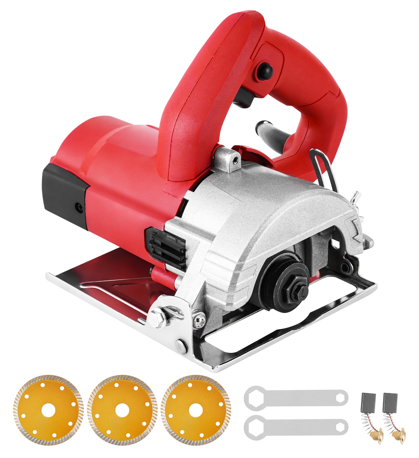 MXBAOHENG 2800W Cortadora eléctrica de azulejos 0-45 grados Sierra seca para azulejos Profundidad de corte 0-30mm Sierra eléctrica para azulejos con 3 cuchillas para cerámica/azulejos (cuchilla 110mm）