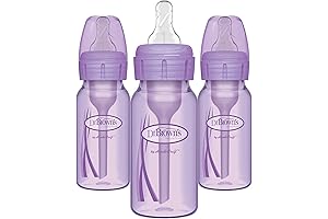 Dr. Brown's Natural Flow Anti-Colic Baby Bottles with Slow Flow Nipples (5...
