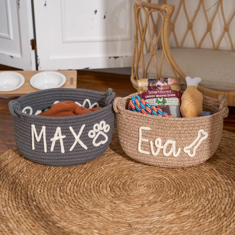Personalized Dog Toy Basket,Pet Toy Box,New Puppy Gift,New Cat Toy Dog Gift,Storage Basket