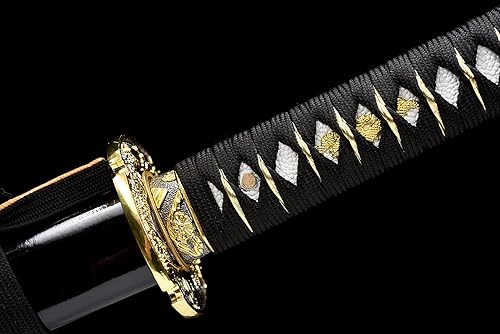 Miniatura 21 de Espada katana tradicional forjada a mano con calor/arcilla templada Katanas auténticas de samurái japonesas auténticas y auténticas de acero al