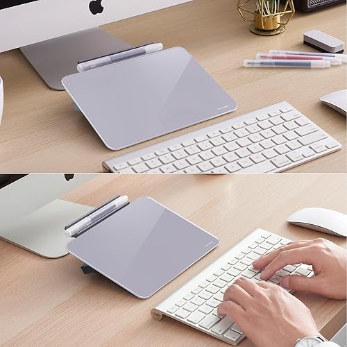 Vista 43 de TSJ OFFICE Pizarra blanca de escritorio pequeña – Pizarra de cristal de borrado en seco de 12 x 8 pulgadas con soporte, tablero de escritorio