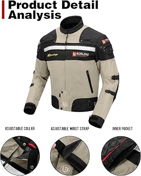 BORLENI Motorcycle Jacket Black L and Glove Liners