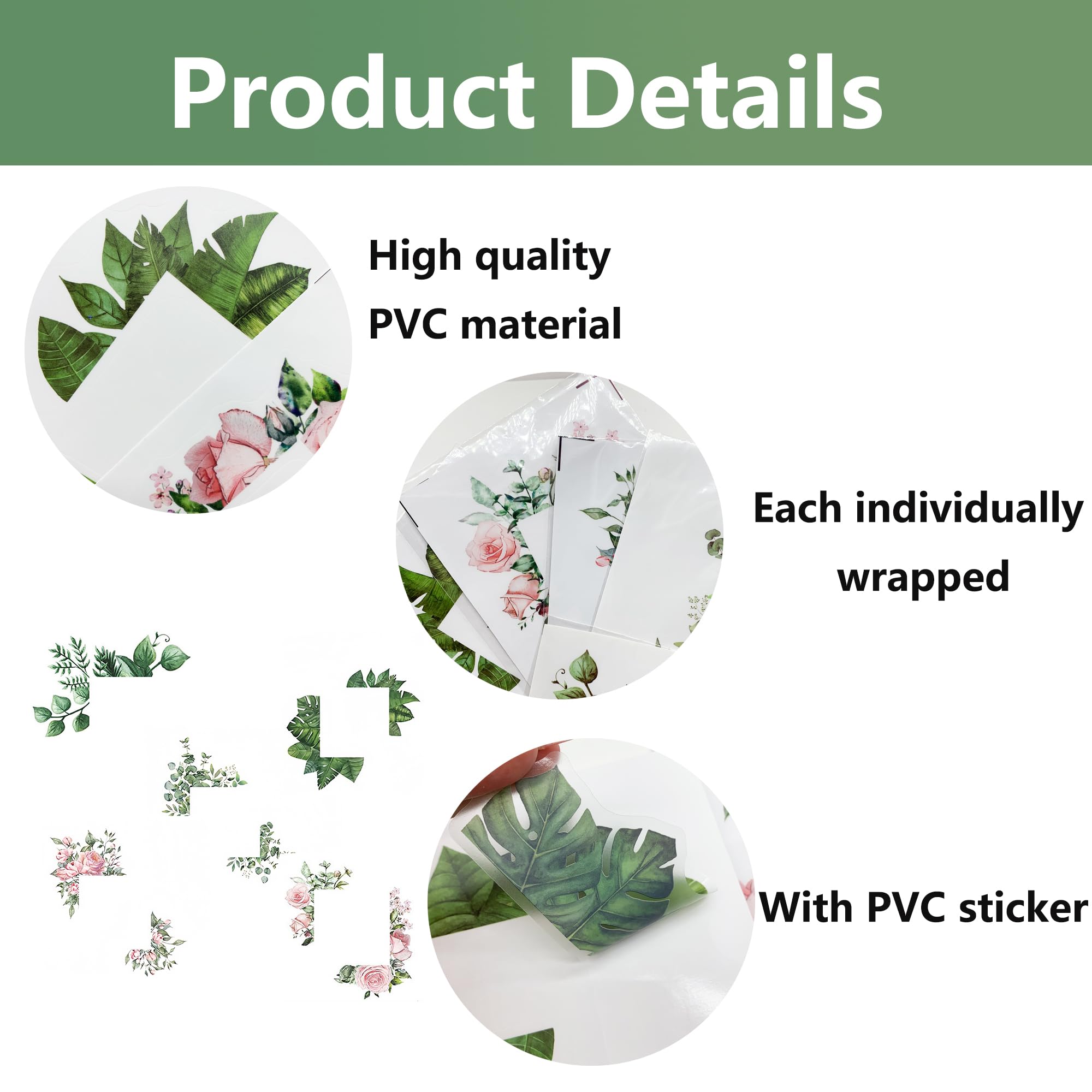 TINGWEN 5 Pièces Switch Socket Décorations Stickers Green Plant Autocollant Interrupteur Mural Lampe Interrupteu Décoratif Stickers PVC Auto-adhésif Pour salon Chambre Salle bains Cuisine Bureau (#1)