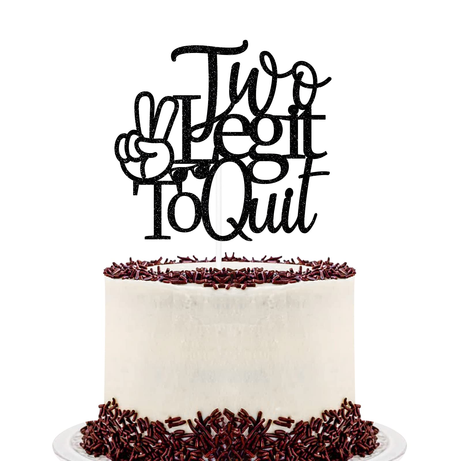 Two Legit To Quit Cake Topper, Glitter Two Legit Birthday Cake Topper, Second Birthday, 90S Hip Hop Party Decor
