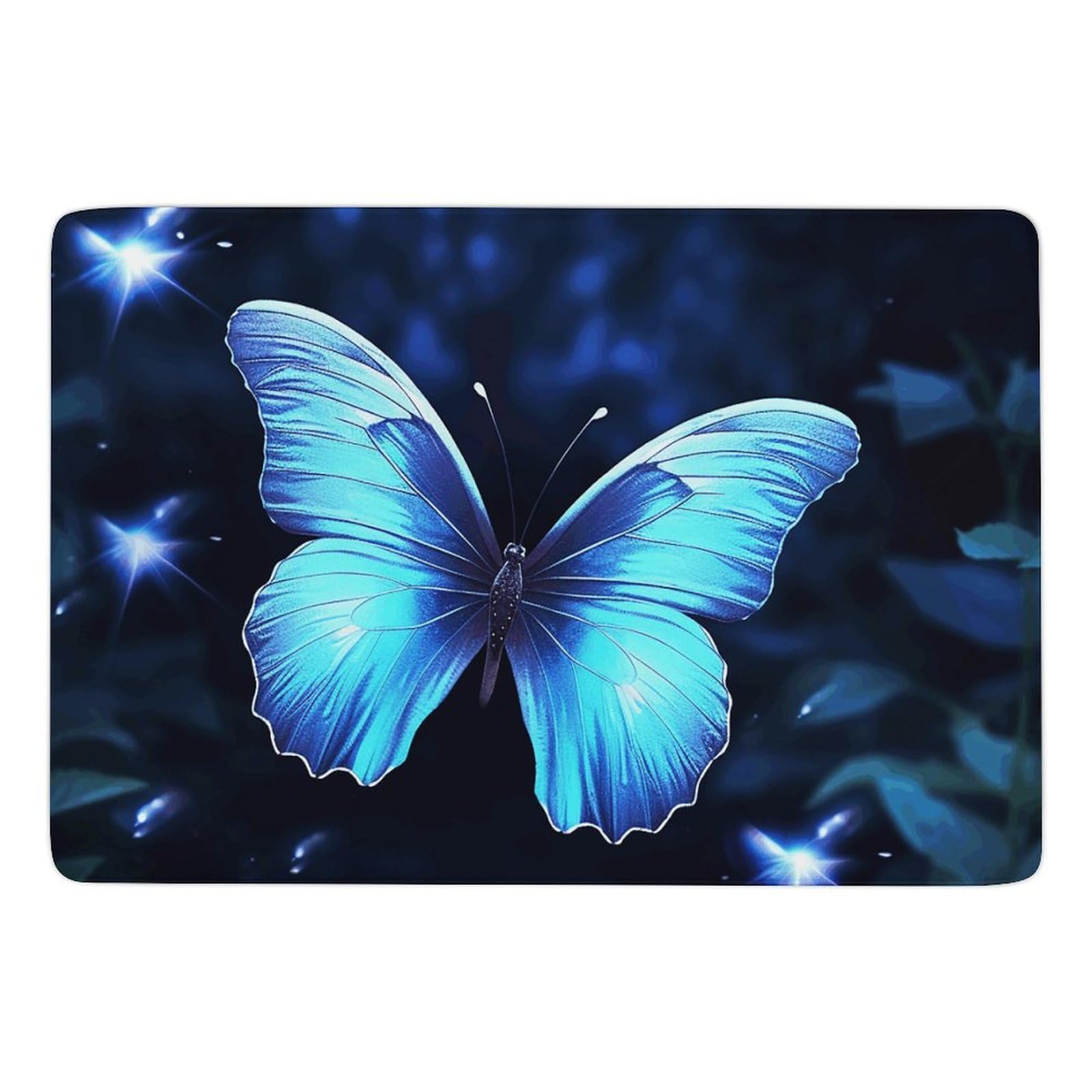Tapis de bain super absorbant motif papillon bleu de qualité supérieure pour douche