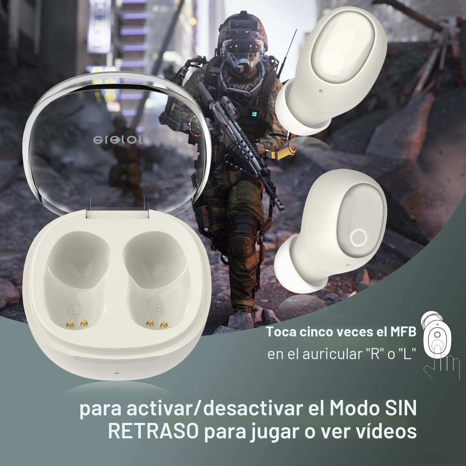 Mini Auriculares inalámbricos para Canales auditivos pequeños, Auriculares Bluetooth para Mujeres con 2 micrófonos para Llamadas claras con IA,Soporte de Sonido Premium inmersivo Modo único