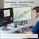 UGREEN Mac mini M4 Dock avec 40Gbps NVMe SSD Fente,HDMI 8K30Hz,SD/TF 312MB/s | Station d'amarrage simple 8K Double 4K Affichage, 10Gbps Transfert de données USB 4A1C,3.5mm Aux, Compatible avec Mac Mini M4/Pro