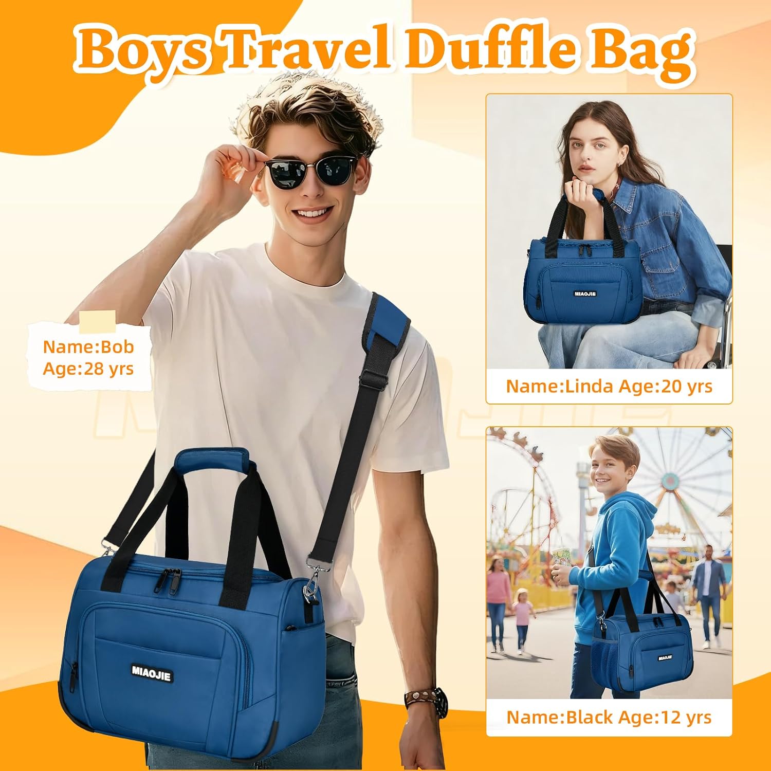 Kids Duffle Bag for Girls Boys, Travel Bag Kids Travel Bags -14IN Blue