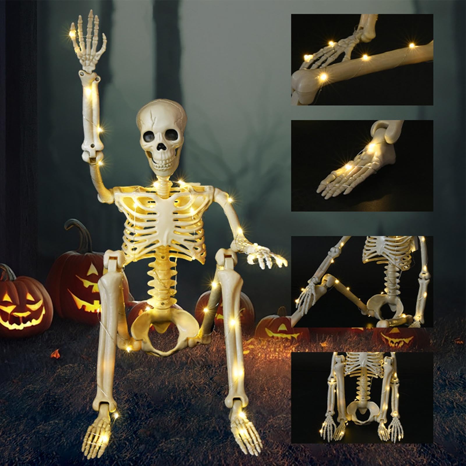 Scheletro Posable Decorazione di Halloween 30 "Spettrale Appeso Prop con