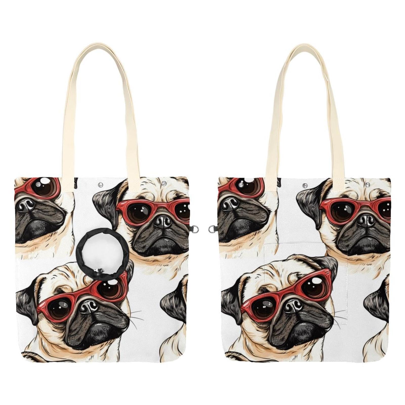 Sac à bandoulière pour chat avec motif carlin pour vos balades en extérieur
