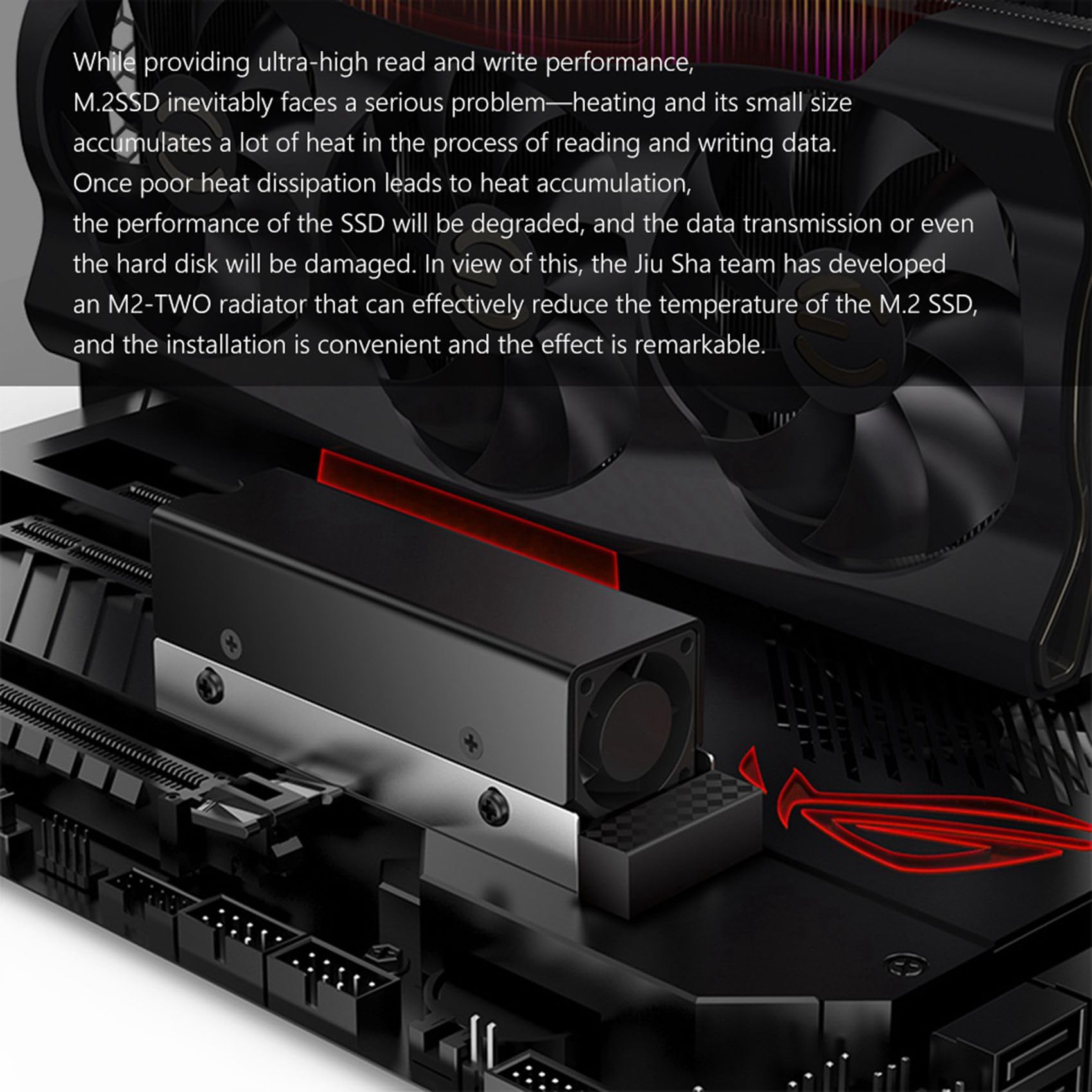 5X M.2 SSD NVMe Kühlkörper M2 2280 Solid State Disk Luftzirkulationskühler mit Lüfter Aluminium Kühlkörper Thermal Pad Kühler