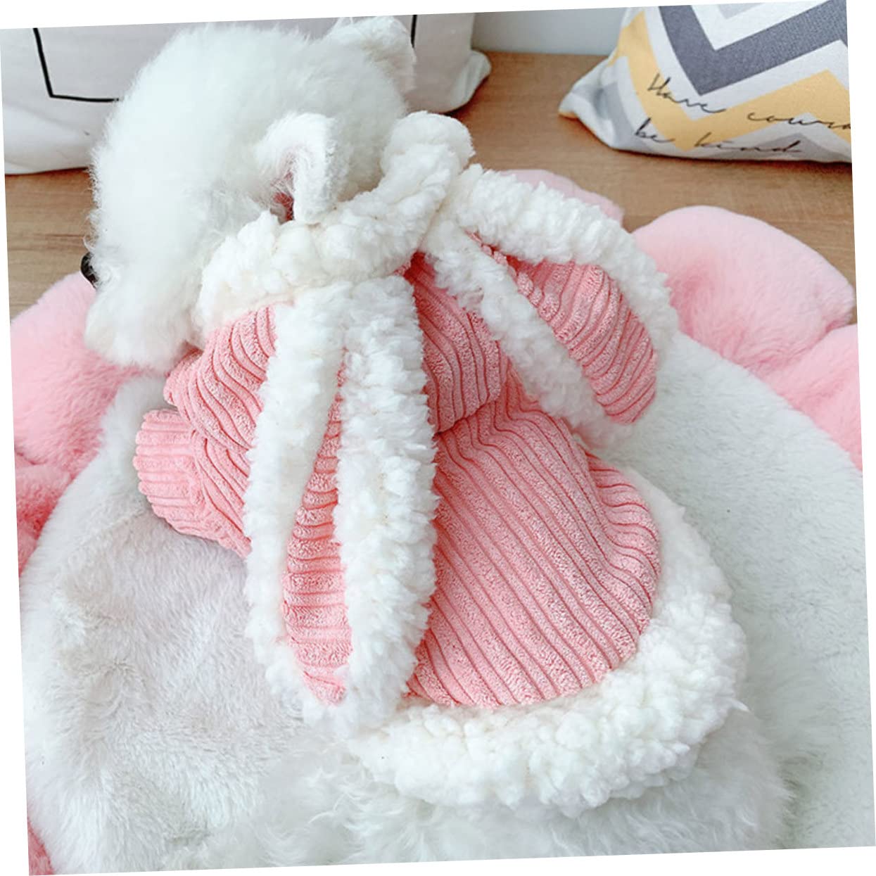 INOOMP 3 Pz Vestiti per Cani in Pile Vestiti con Cappuccio per Cuccioli Costumi Cosplay Felpa con Cappuccio Cosplay da Festa Oggetti di Scena Autunno e Inverno a Coste Rosa