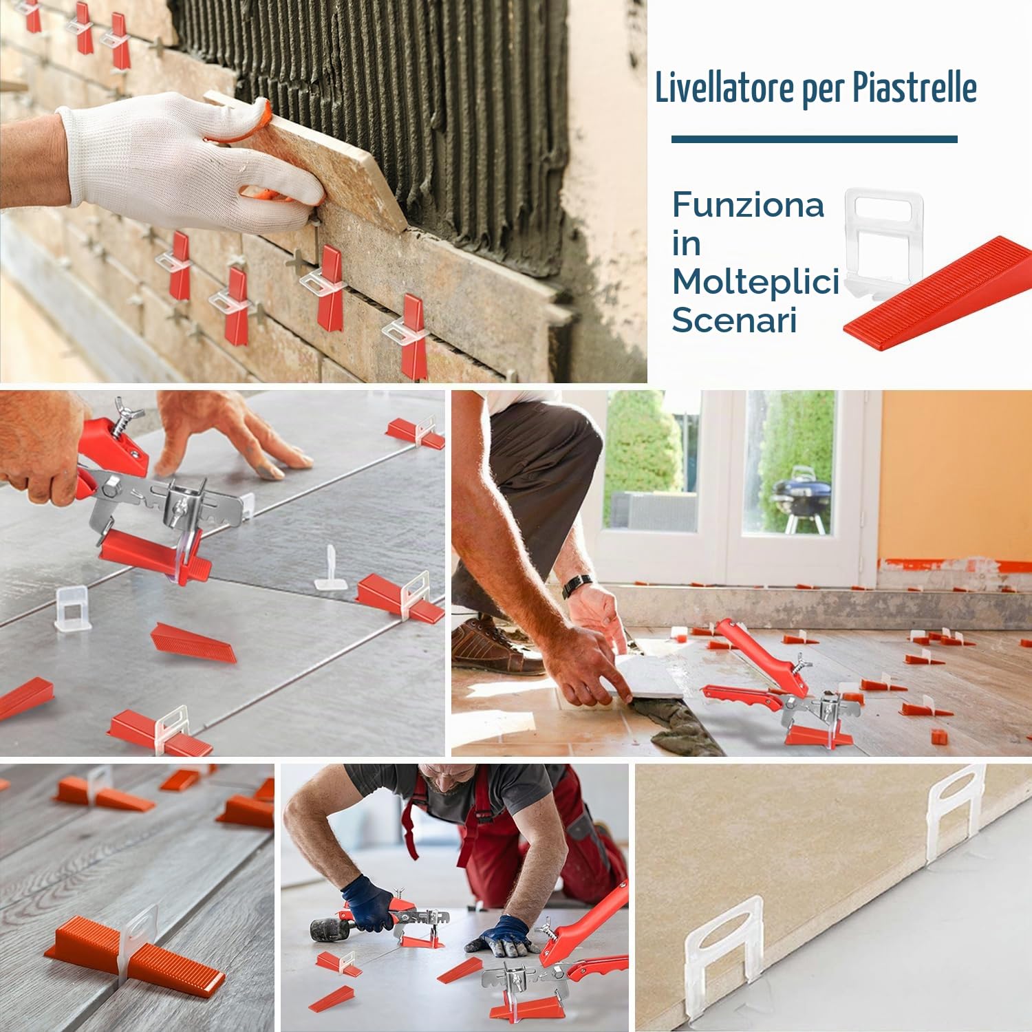 601 Pezzi Livellatori per Piastrelle Cunei per Piastrelle Distanziatori per Piastrelle Kit Sistema di Livellamento per Piastrelle Con Pinza per Piastrelle per Piastrelle per Piastrelle Pavimenti