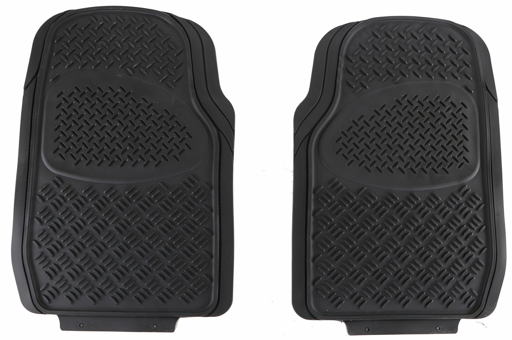 SIXTOL CAR MAT UNI SET 1 | Universal Rubber Car Mats | Front Set | 2-Piece | PVC Material | Compatible with Most Vehicles