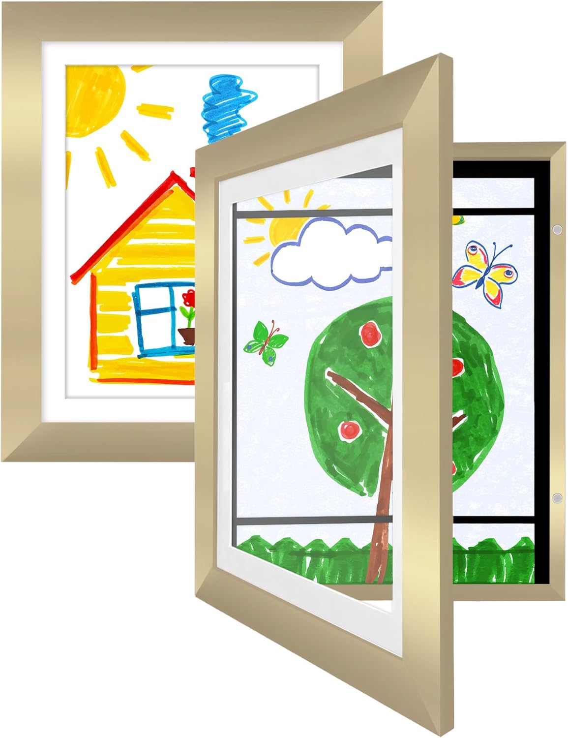 Amazon.com: Americanflat 10x12.5 Kids Art Frame - Front Loading Picture ...